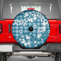 Hibiscus Pakala Ocean Depths Blue Spare Tire Cover Tropical Floral Stylized - Polynesian Pride