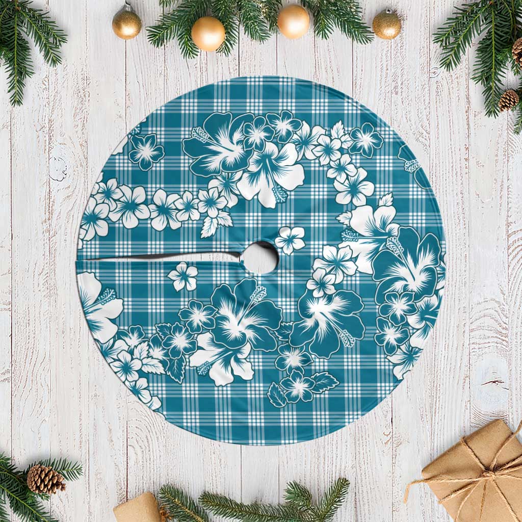 Hibiscus Pakala Ocean Depths Blue Tree Skirt Tropical Floral Stylized LT01 Casual Blue - Polynesian Pride