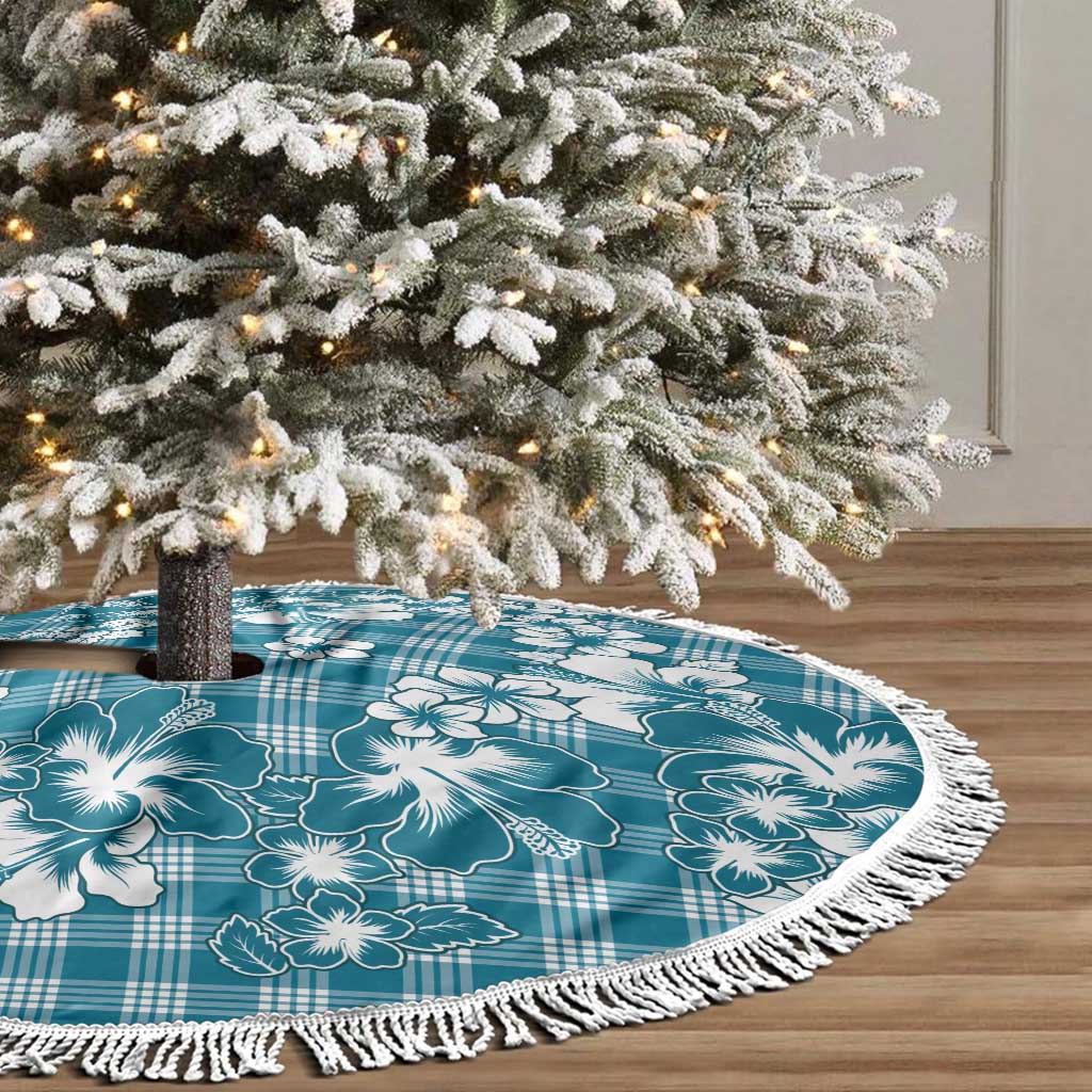 Hibiscus Pakala Ocean Depths Blue Tree Skirt Tropical Floral Stylized LT01 - Polynesian Pride
