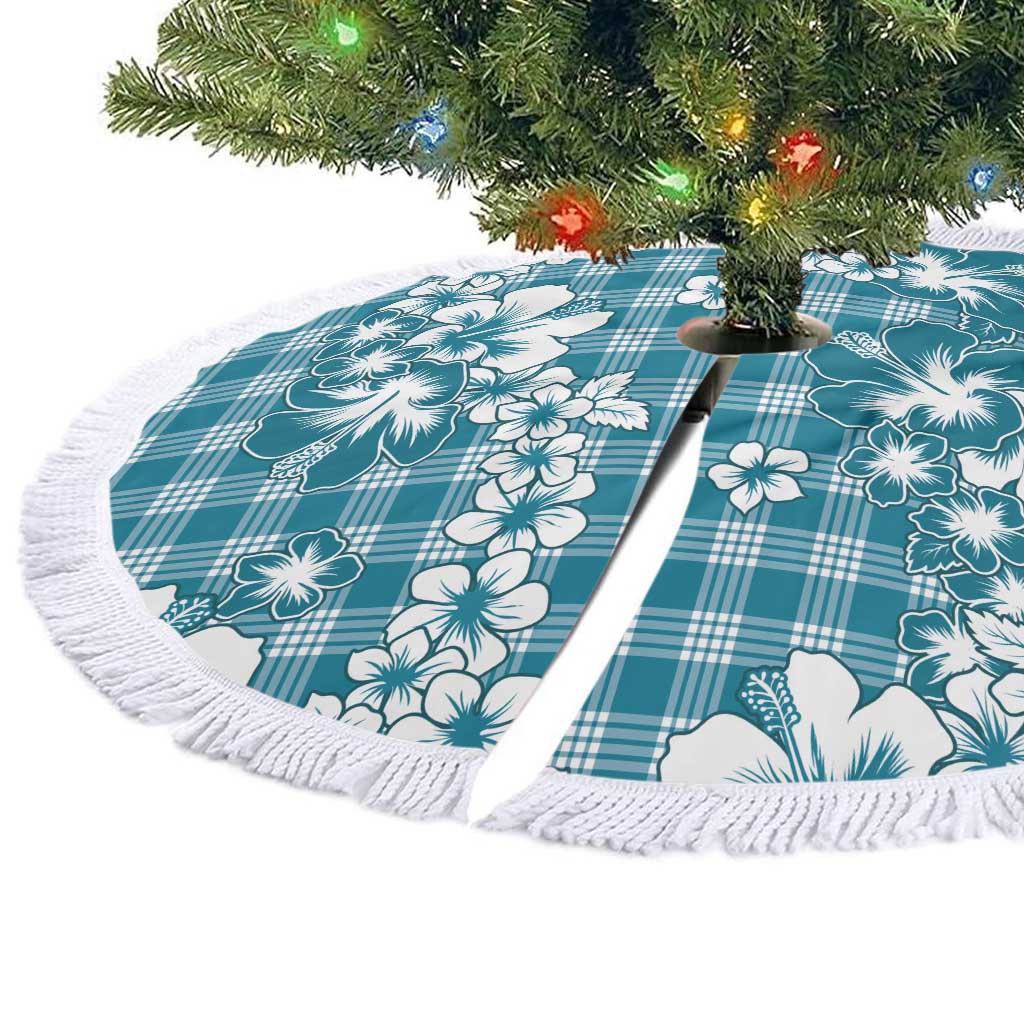 Hibiscus Pakala Ocean Depths Blue Tree Skirt Tropical Floral Stylized LT01 - Polynesian Pride