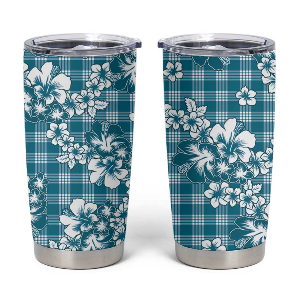 Hibiscus Pakala Ocean Depths Blue Tumbler Cup Tropical Floral Stylized - Polynesian Pride