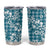 Hibiscus Pakala Ocean Depths Blue Tumbler Cup Tropical Floral Stylized - Polynesian Pride