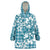 Hibiscus Pakala Ocean Depths Blue Wearable Blanket Hoodie Tropical Floral Stylized - Polynesian Pride
