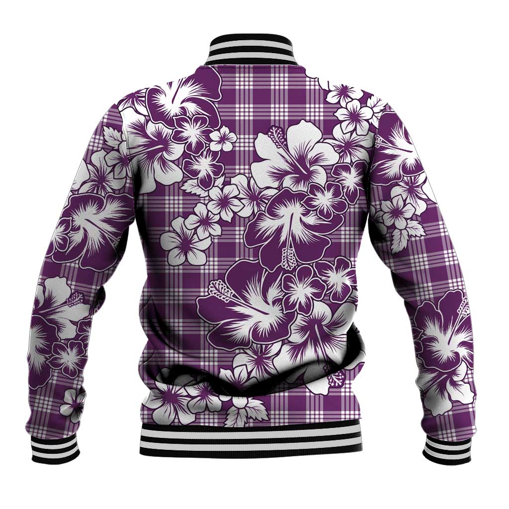 Hibiscus Pakala Sweetie Purple Baseball Jacket Tropical Floral Stylized - Polynesian Pride