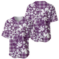 Hibiscus Pakala Sweetie Purple Baseball Jersey Tropical Floral Stylized - Polynesian Pride