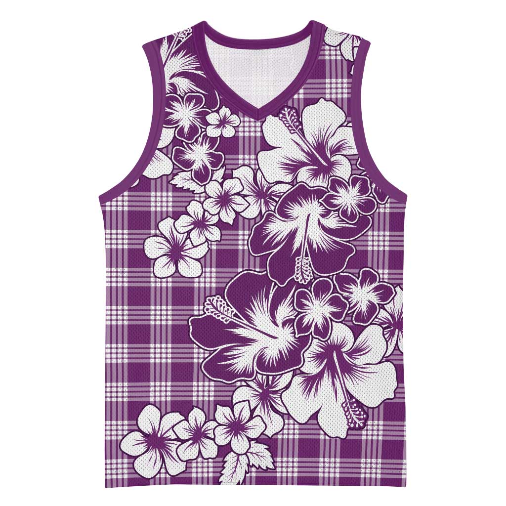Hibiscus Pakala Sweetie Purple Basketball Jersey Tropical Floral Stylized - Polynesian Pride
