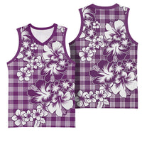 Hibiscus Pakala Sweetie Purple Basketball Jersey Tropical Floral Stylized - Polynesian Pride