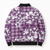 Hibiscus Pakala Sweetie Purple Bomber Puffer Jacket Tropical Floral Stylized - Polynesian Pride