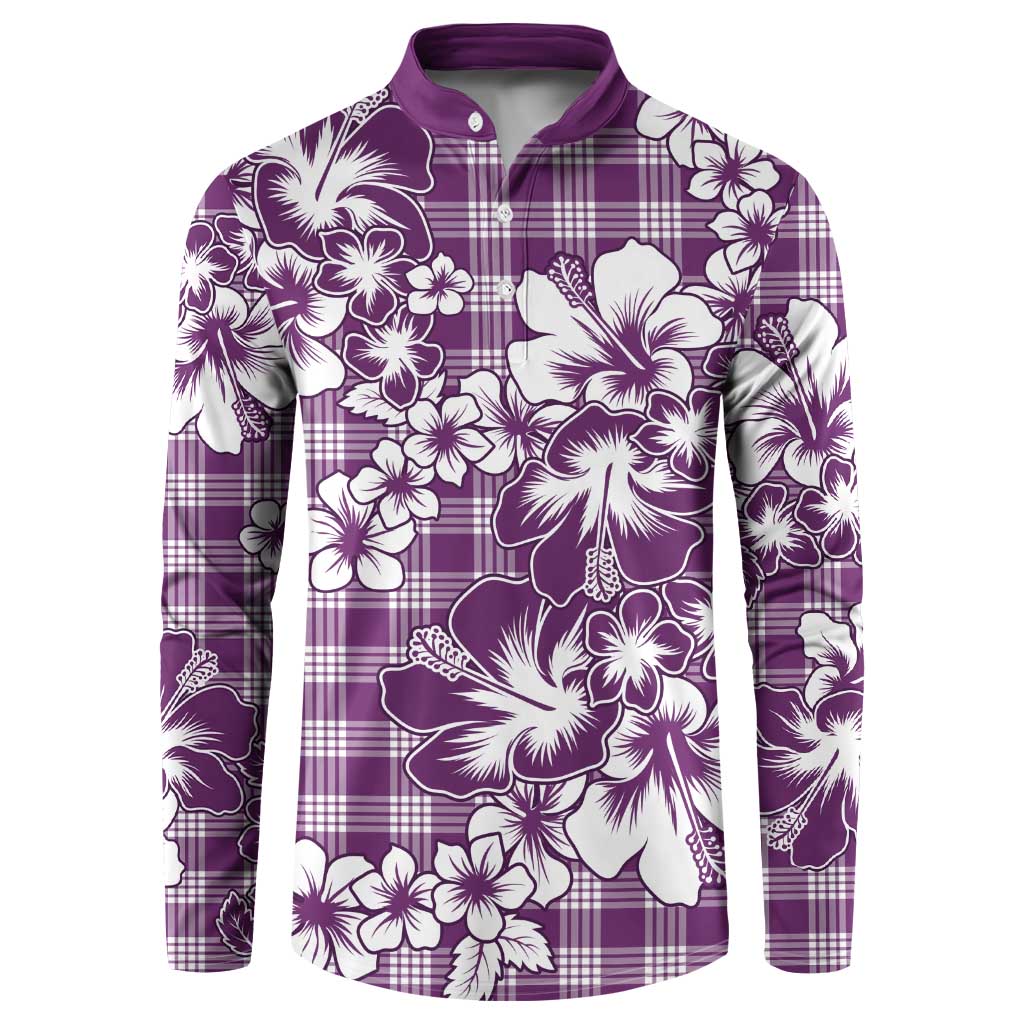Hibiscus Pakala Sweetie Purple Button Sweatshirt Tropical Floral Stylized - Polynesian Pride