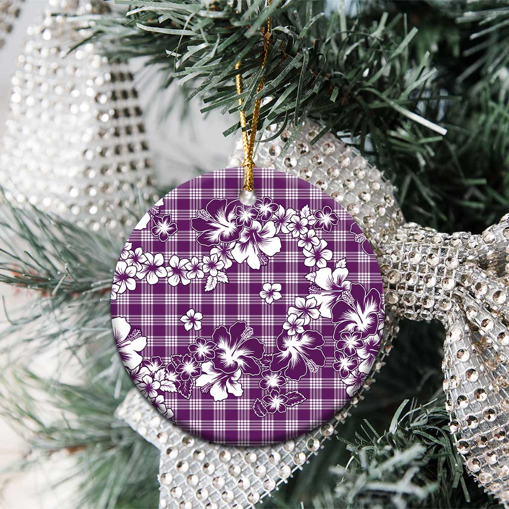 Hibiscus Pakala Sweetie Purple Ceramic Ornament Tropical Floral Stylized LT01 - Polynesian Pride