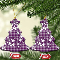 Hibiscus Pakala Sweetie Purple Ceramic Ornament Tropical Floral Stylized LT01 Christmas Tree Purple - Polynesian Pride