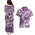 Hibiscus Pakala Sweetie Purple Couples Matching Puletasi and Hawaiian Shirt Tropical Floral Stylized - Polynesian Pride