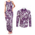 Hibiscus Pakala Sweetie Purple Couples Matching Tank Maxi Dress and Long Sleeve Button Shirt Tropical Floral Stylized - Polynesian Pride