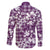 Hibiscus Pakala Sweetie Purple Family Matching Long Sleeve Bodycon Dress and Hawaiian Shirt Tropical Floral Stylized - Polynesian Pride