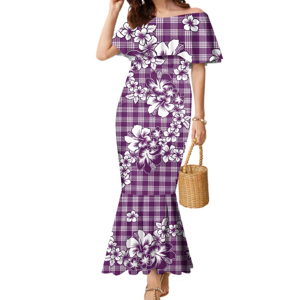 Hibiscus Pakala Sweetie Purple Family Matching Mermaid Dress and Hawaiian Shirt Tropical Floral Stylized - Polynesian Pride