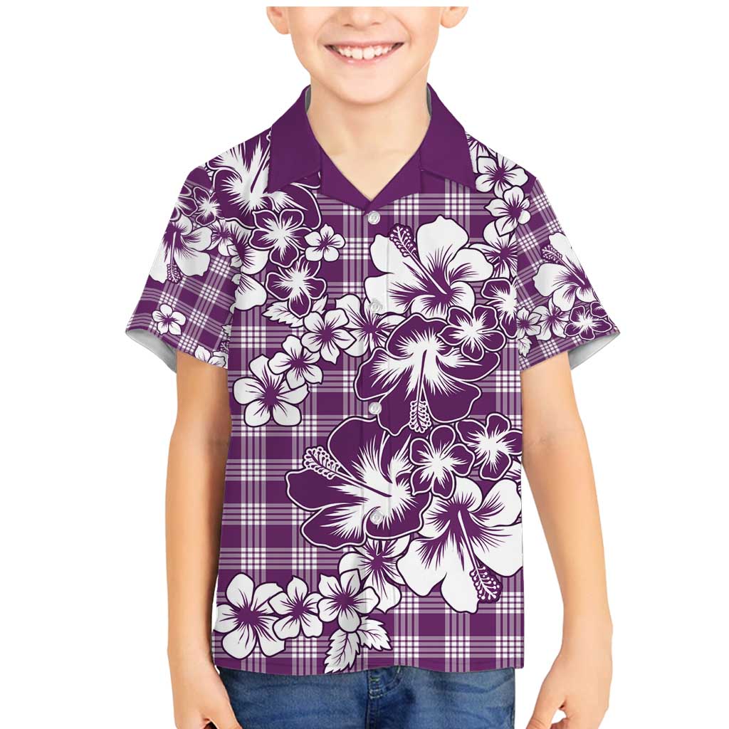 Hibiscus Pakala Sweetie Purple Family Matching Mermaid Dress and Hawaiian Shirt Tropical Floral Stylized - Polynesian Pride