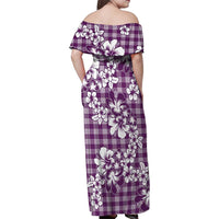 Hibiscus Pakala Sweetie Purple Family Matching Off Shoulder Maxi Dress and Hawaiian Shirt Tropical Floral Stylized - Polynesian Pride