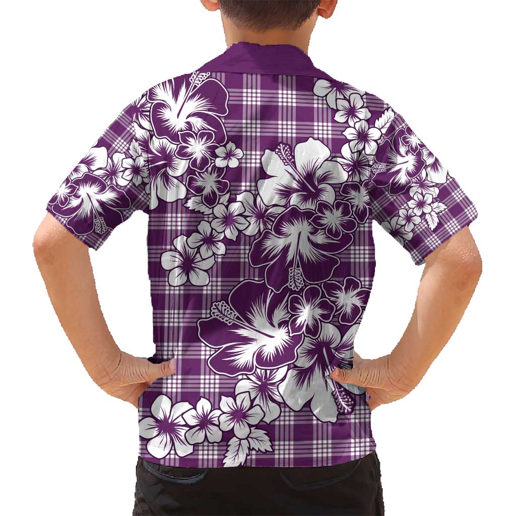 Hibiscus Pakala Sweetie Purple Family Matching Summer Maxi Dress and Hawaiian Shirt Tropical Floral Stylized - Polynesian Pride