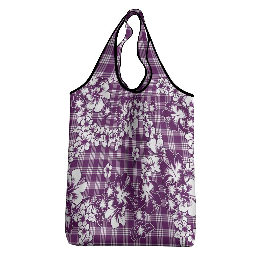 Hibiscus Pakala Sweetie Purple Grocery Bag Tropical Floral Stylized - Polynesian Pride