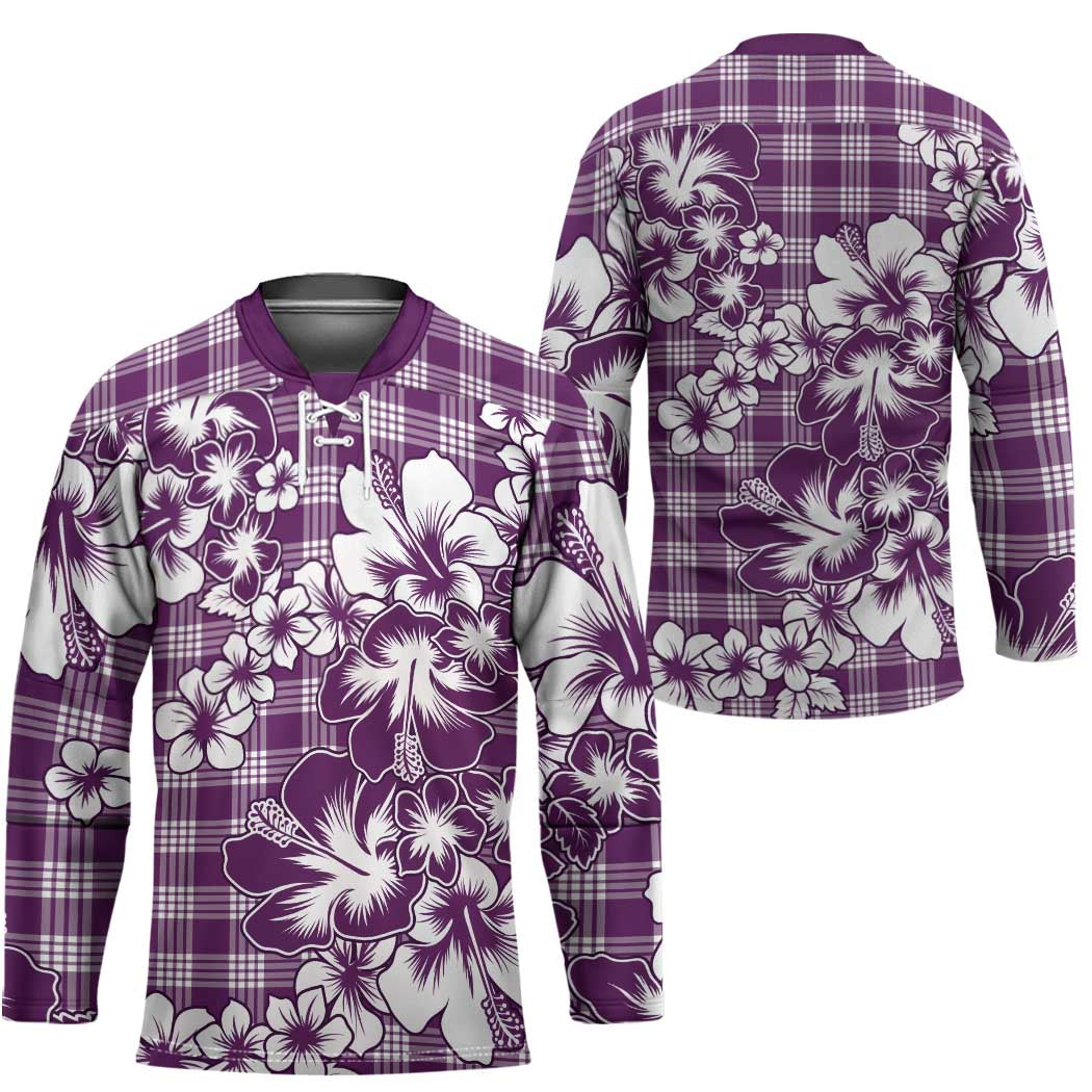 Hibiscus Pakala Sweetie Purple Hockey Jersey Tropical Floral Stylized LT01 - Polynesian Pride