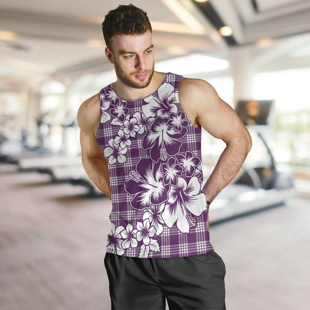 Hibiscus Pakala Sweetie Purple Men Tank Top Tropical Floral Stylized LT01 Purple - Polynesian Pride