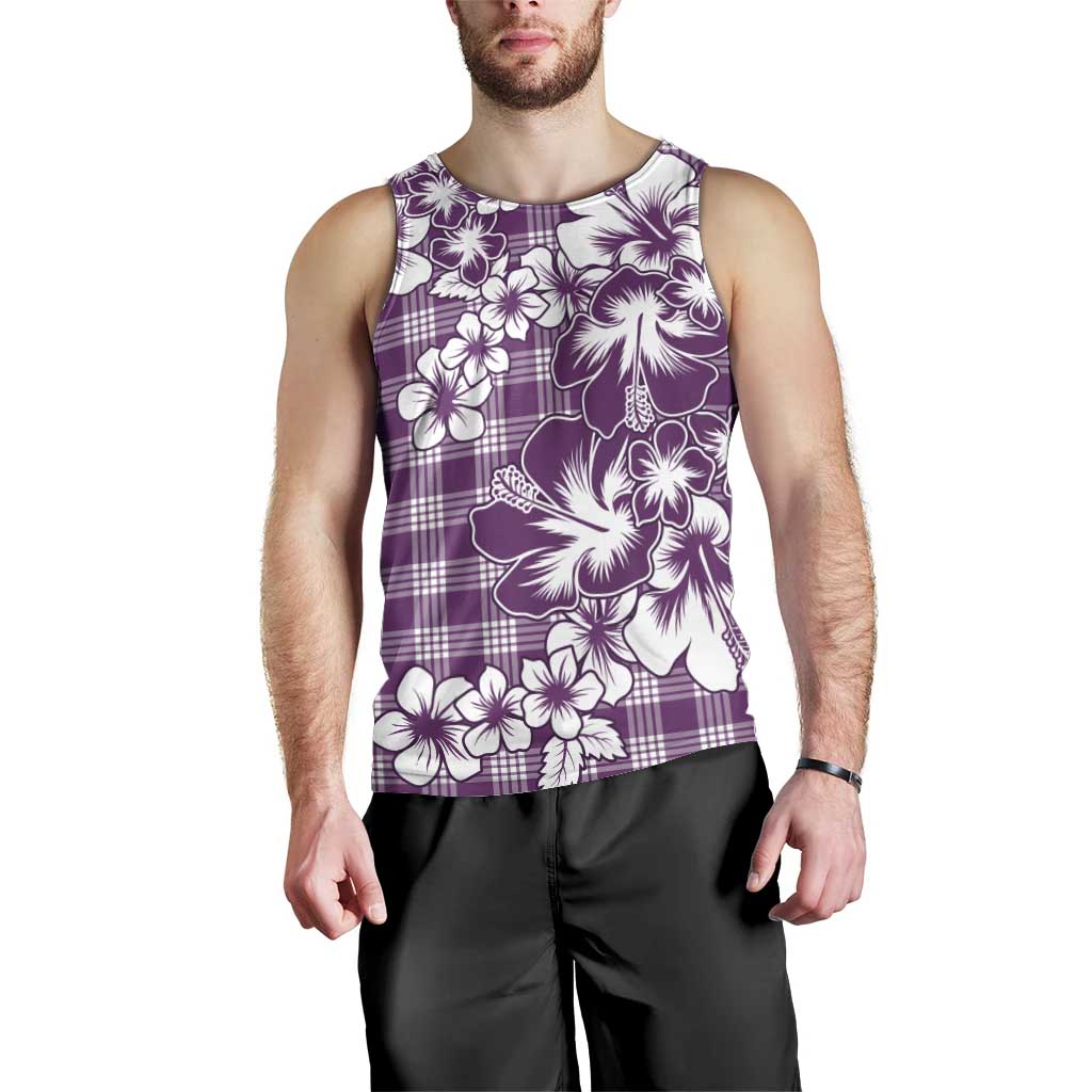 Hibiscus Pakala Sweetie Purple Men Tank Top Tropical Floral Stylized LT01 - Polynesian Pride