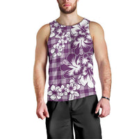 Hibiscus Pakala Sweetie Purple Men Tank Top Tropical Floral Stylized LT01 - Polynesian Pride