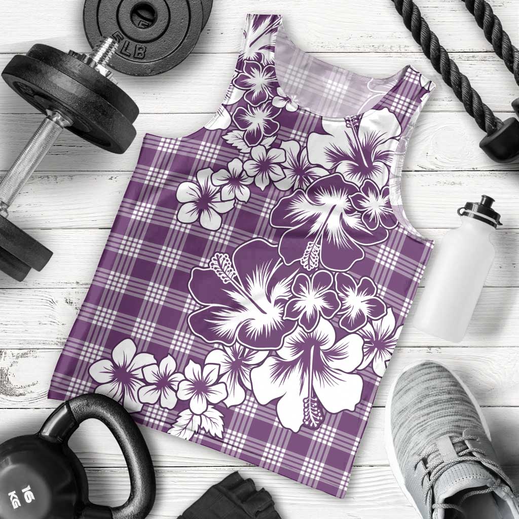 Hibiscus Pakala Sweetie Purple Men Tank Top Tropical Floral Stylized LT01 - Polynesian Pride