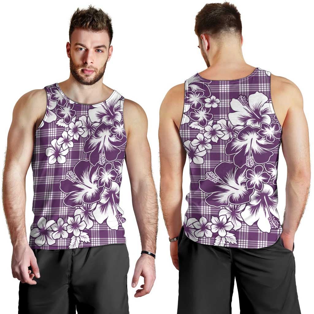Hibiscus Pakala Sweetie Purple Men Tank Top Tropical Floral Stylized LT01 - Polynesian Pride
