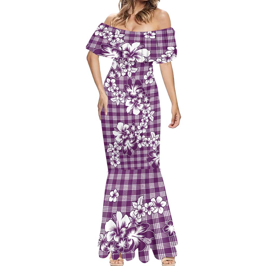 Hibiscus Pakala Sweetie Purple Mermaid Dress Tropical Floral Stylized LT01 - Polynesian Pride