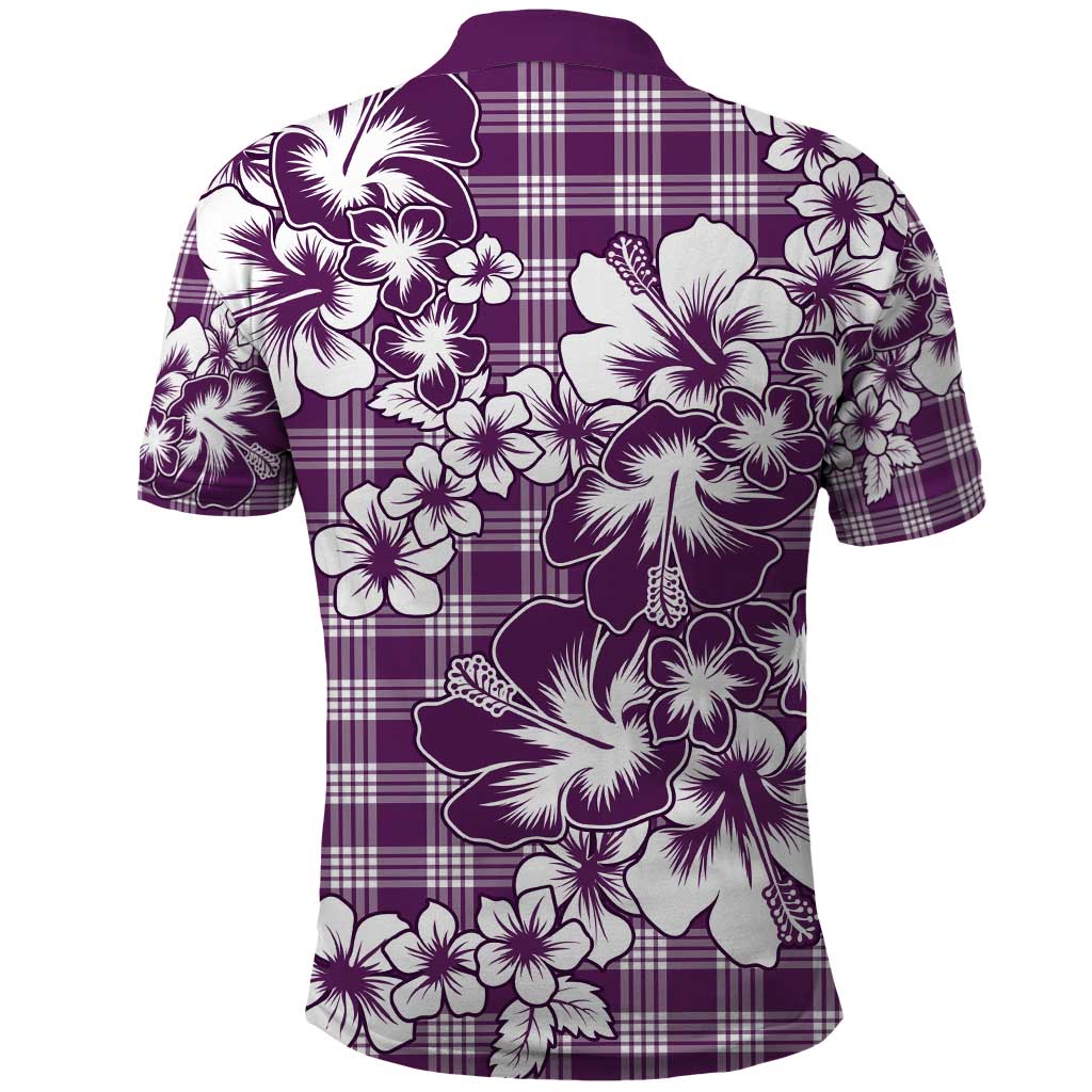 Hibiscus Pakala Sweetie Purple Polo Shirt Tropical Floral Stylized - Polynesian Pride