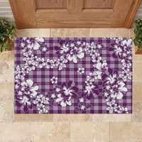 Hibiscus Pakala Sweetie Purple Rubber Doormat Tropical Floral Stylized - Polynesian Pride