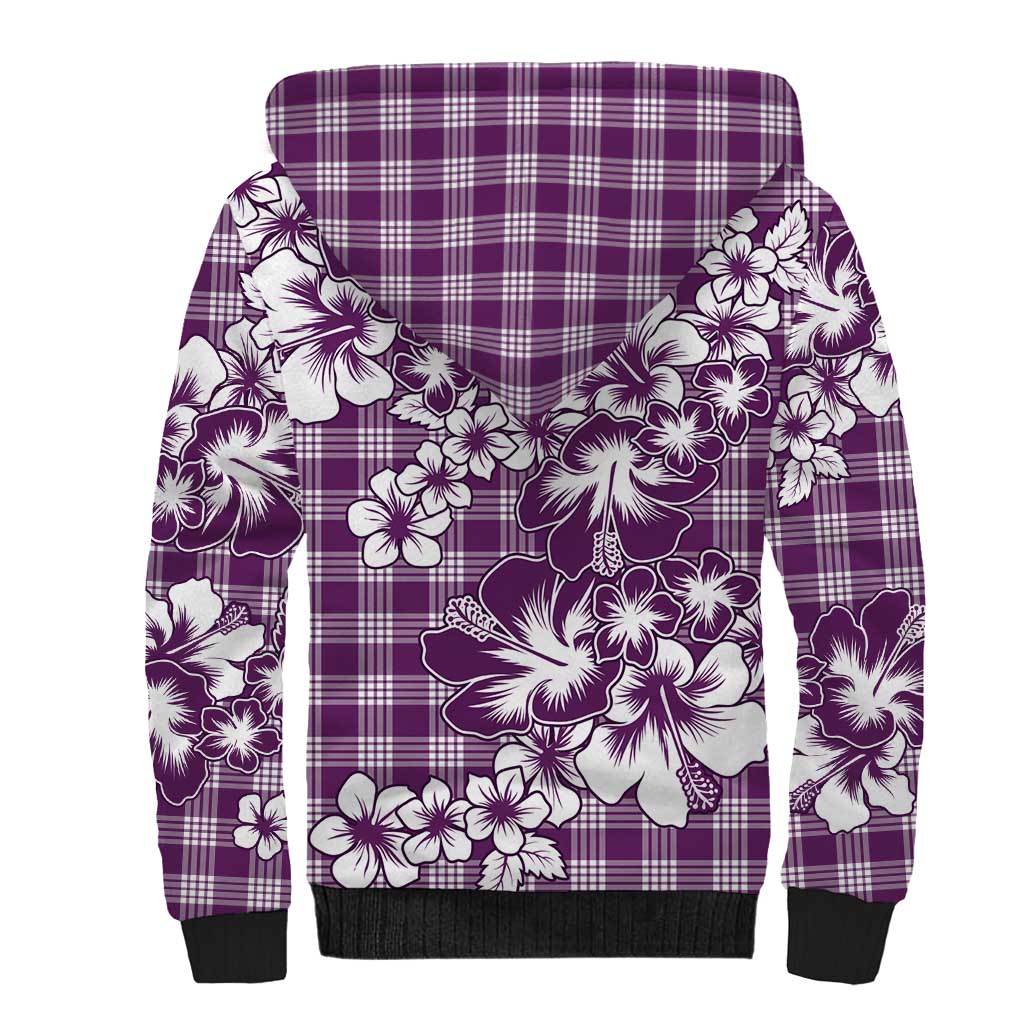 Hibiscus Pakala Sweetie Purple Sherpa Hoodie Tropical Floral Stylized - Polynesian Pride