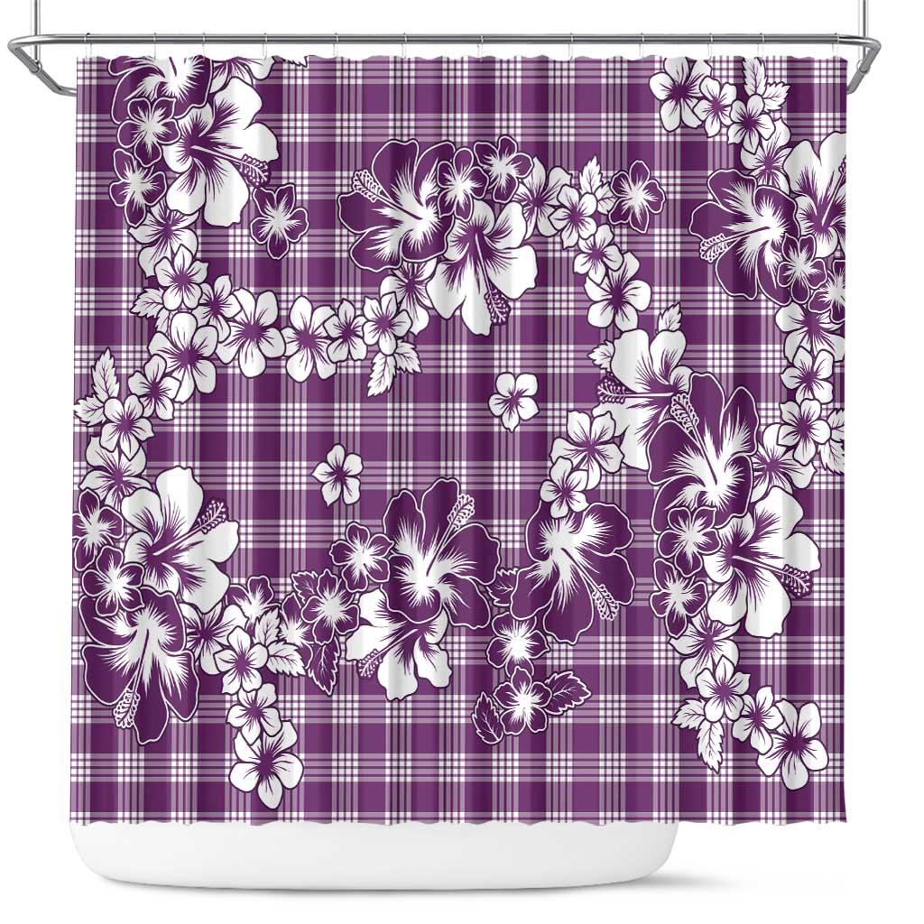 Hibiscus Pakala Sweetie Purple Shower Curtain Tropical Floral Stylized - Polynesian Pride