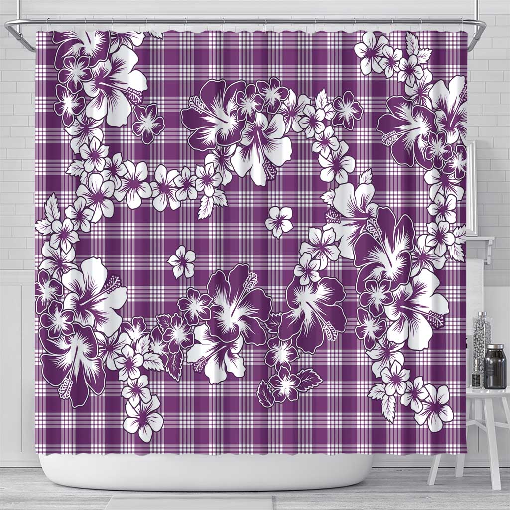 Hibiscus Pakala Sweetie Purple Shower Curtain Tropical Floral Stylized - Polynesian Pride