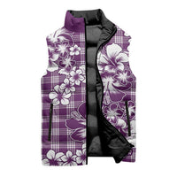 Hibiscus Pakala Sweetie Purple Sleeveless Puffer Jacket Tropical Floral Stylized - Polynesian Pride