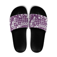 Hibiscus Pakala Sweetie Purple Slide Sandals Tropical Floral Stylized - Polynesian Pride