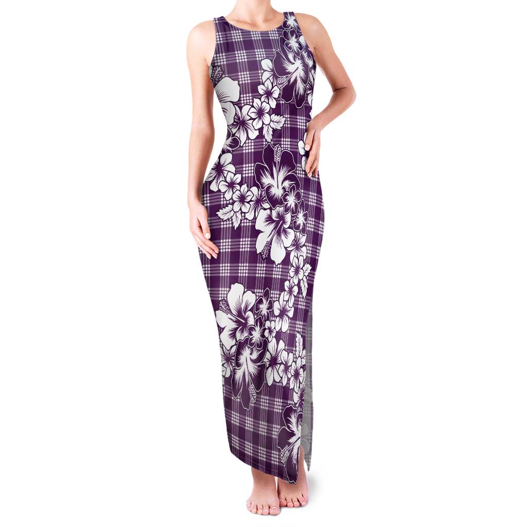 Hibiscus Pakala Sweetie Purple Tank Maxi Dress Tropical Floral Stylized - Polynesian Pride