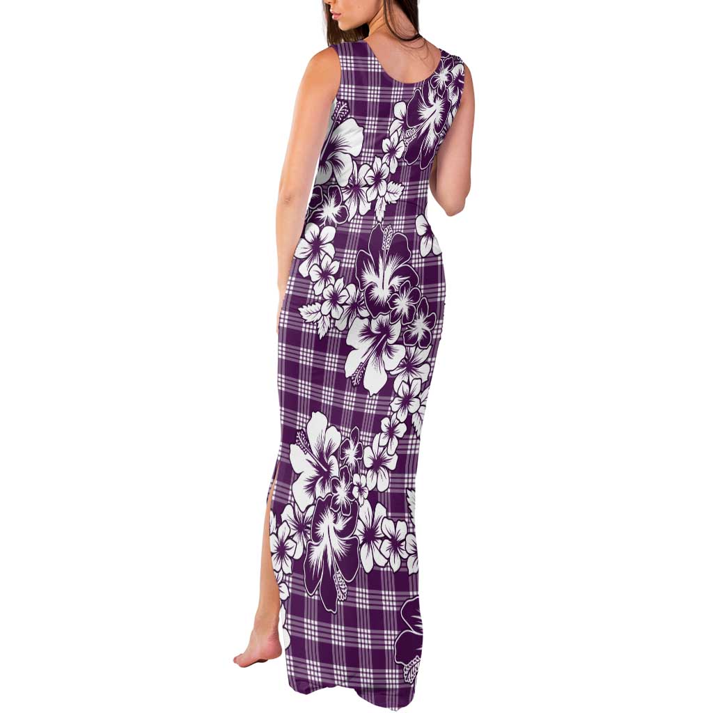 Hibiscus Pakala Sweetie Purple Tank Maxi Dress Tropical Floral Stylized - Polynesian Pride