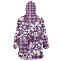 Hibiscus Pakala Sweetie Purple Wearable Blanket Hoodie Tropical Floral Stylized - Polynesian Pride