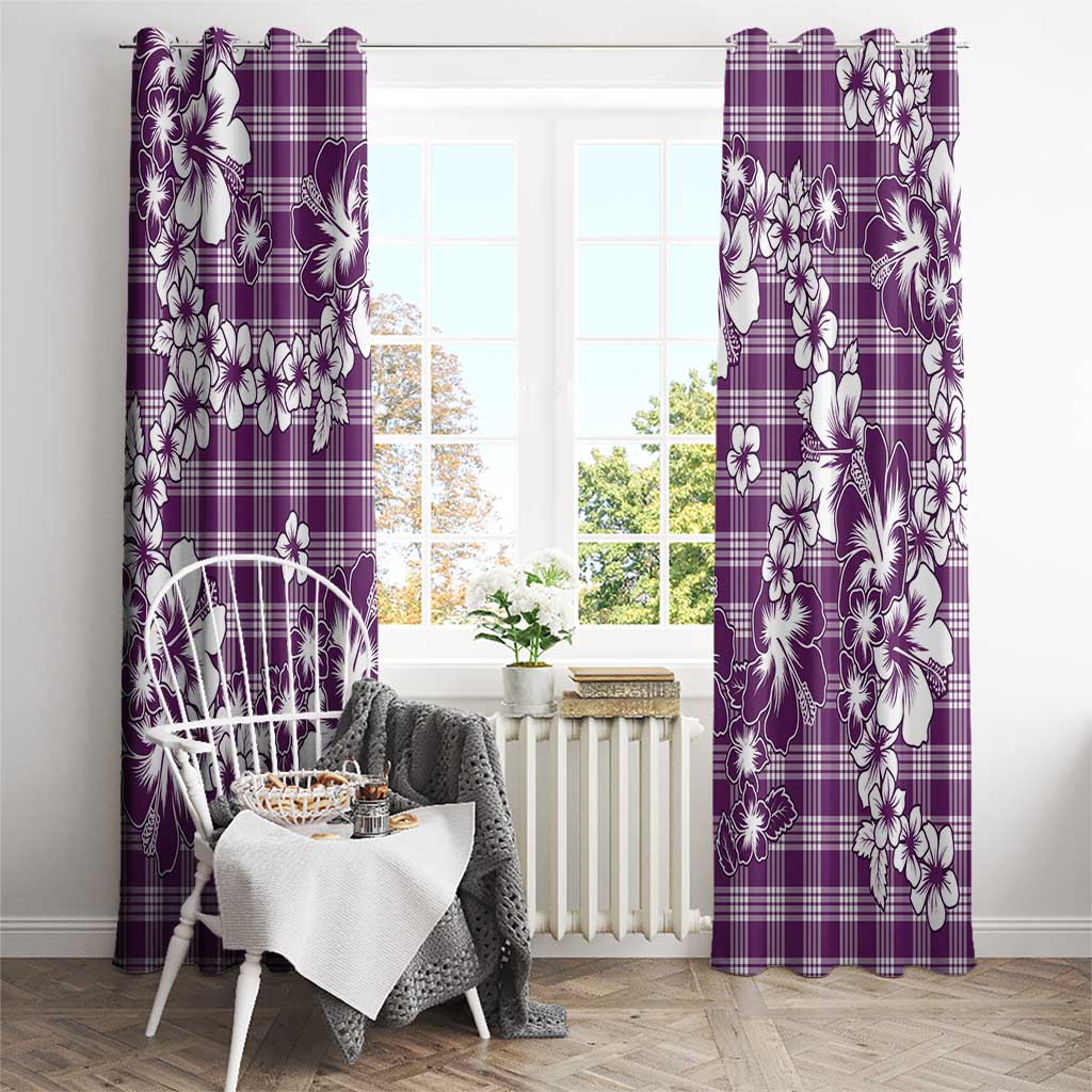 Hibiscus Pakala Sweetie Purple Window Curtain Tropical Floral Stylized - Polynesian Pride