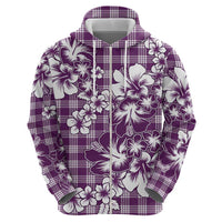 Hibiscus Pakala Sweetie Purple Zip Hoodie Tropical Floral Stylized - Polynesian Pride