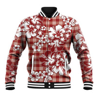 Hibiscus Pakala Fantasy Red Baseball Jacket Tropical Floral Stylized - Polynesian Pride