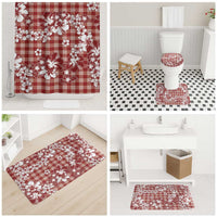 Hibiscus Pakala Fantasy Red Bathroom Set Tropical Floral Stylized - Polynesian Pride