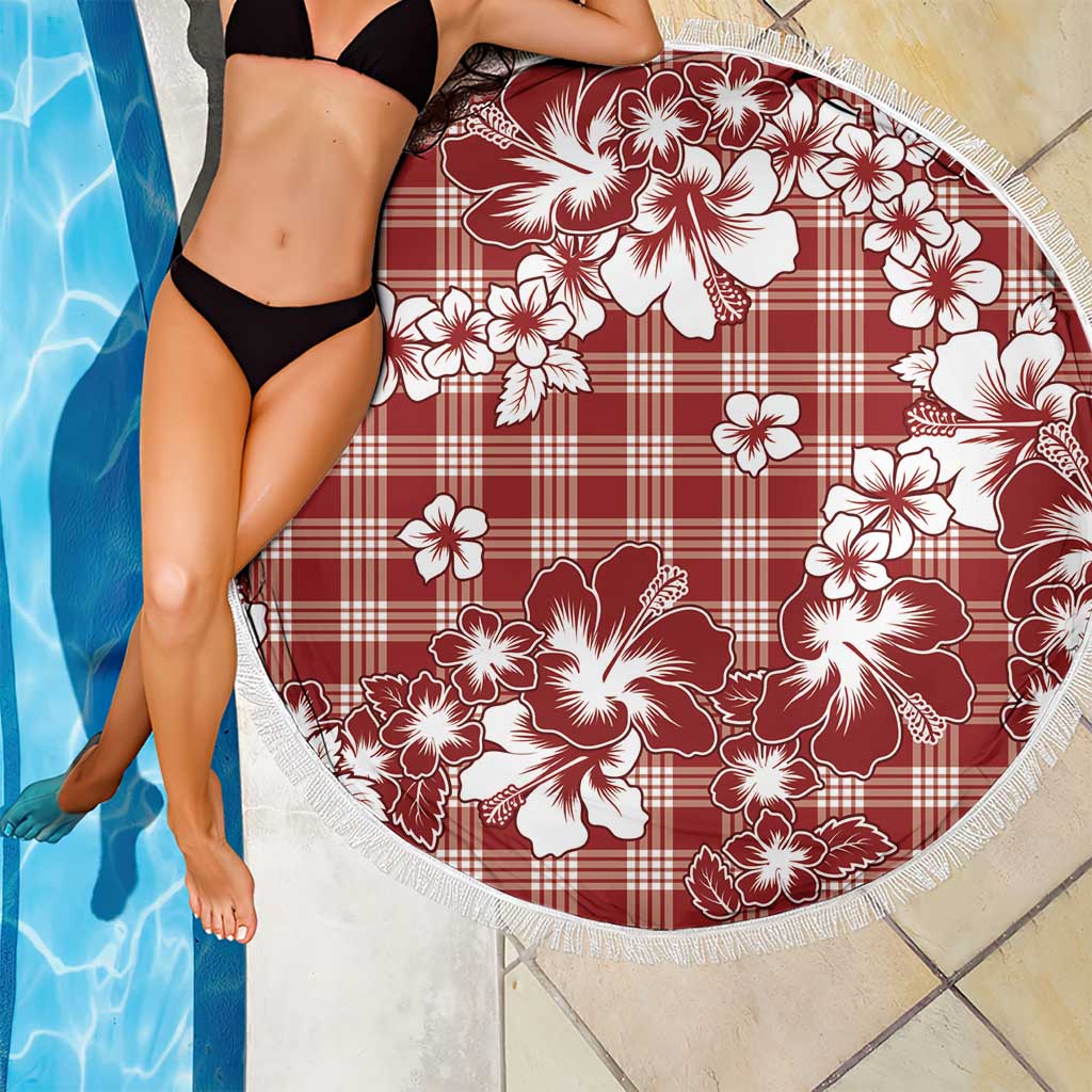 Hibiscus Pakala Fantasy Red Beach Blanket Tropical Floral Stylized - Polynesian Pride