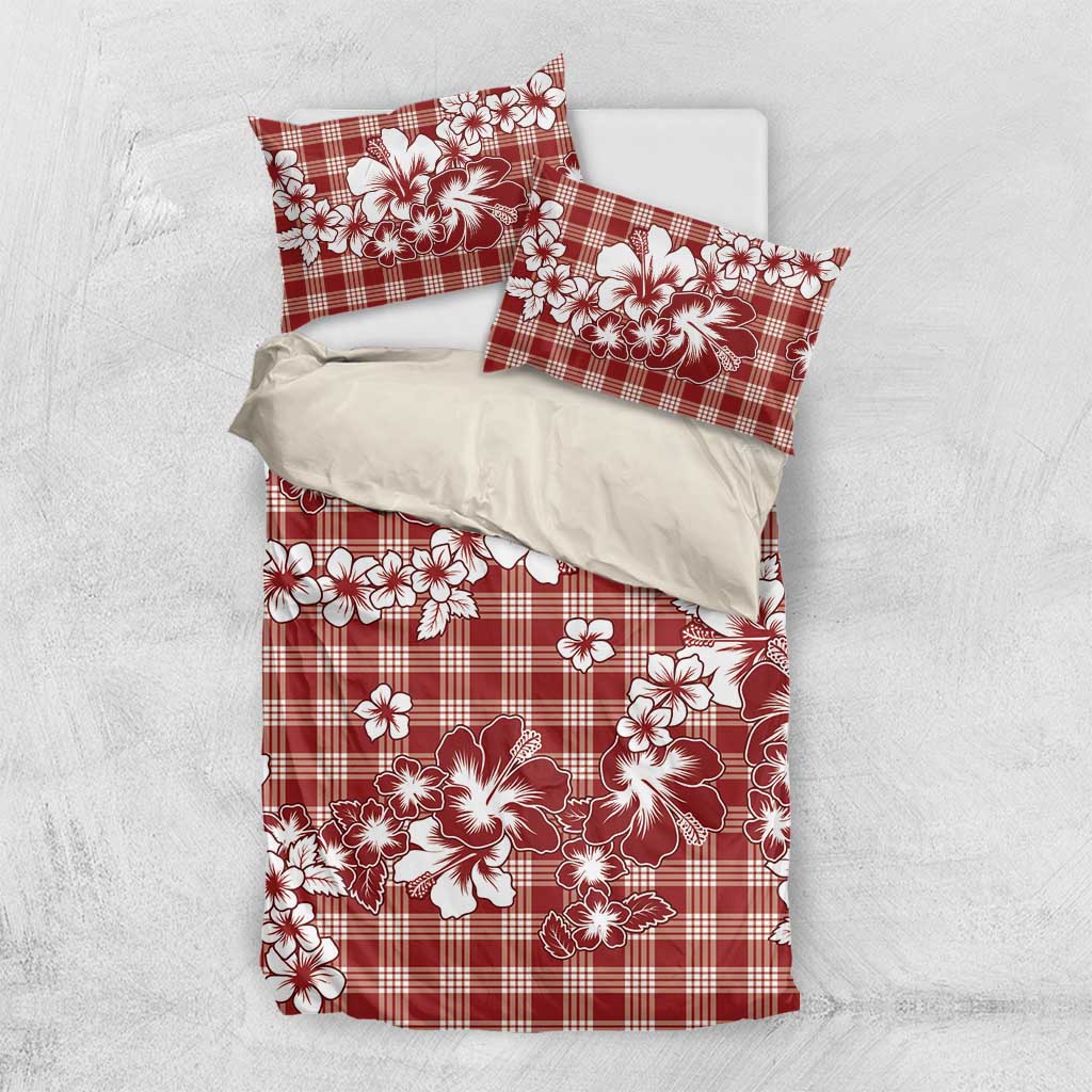 Hibiscus Pakala Fantasy Red Bedding Set Tropical Floral Stylized - Polynesian Pride