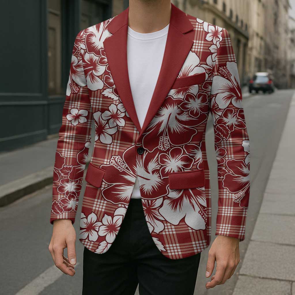Hibiscus Pakala Fantasy Red Blazer Tropical Floral Stylized - Polynesian Pride