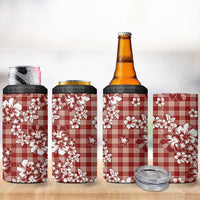 Hibiscus Pakala Fantasy Red 4 in 1 Can Cooler Tumbler Tropical Floral Stylized - Polynesian Pride
