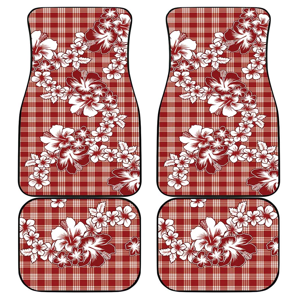 Hibiscus Pakala Fantasy Red Car Mats Tropical Floral Stylized - Polynesian Pride