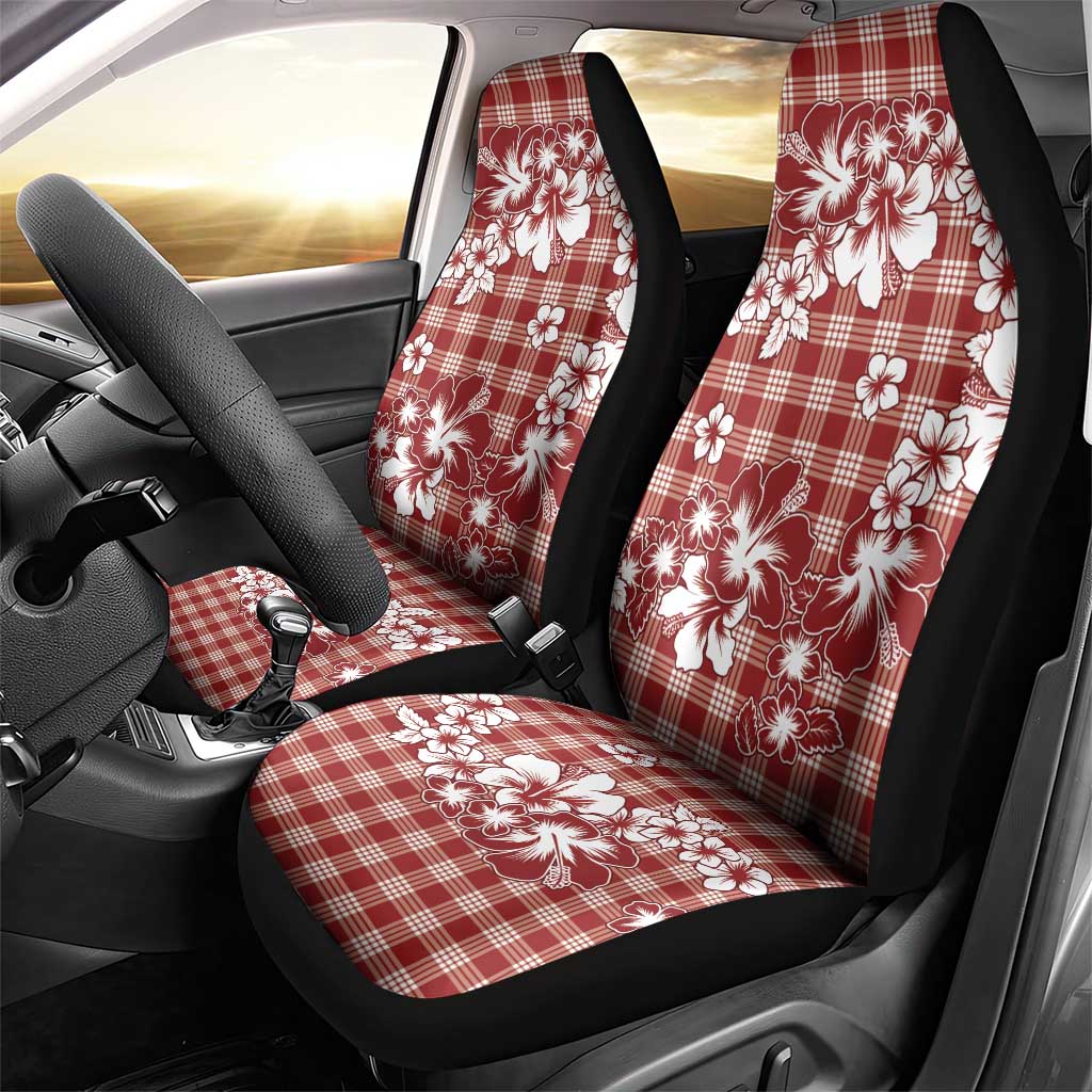 Hibiscus Pakala Fantasy Red Car Seat Cover Tropical Floral Stylized - Polynesian Pride